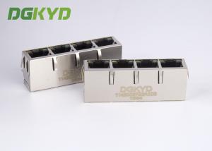 Wholesale Metal shielded cat 5 quad port rj45 modular jack, 100 BASE-TX / G/Y LEDs from china suppliers