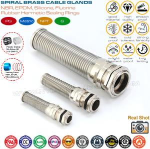 Wholesale Spiral Cable Glands, IP68, Brass Copper, PG7~PG21 &amp; M12~M30, Protection Anti-flex, Anti-bend, Anti-kink and Anti-twist from china suppliers