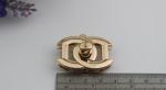 High end design brand metal light gold color bag twist turn locks