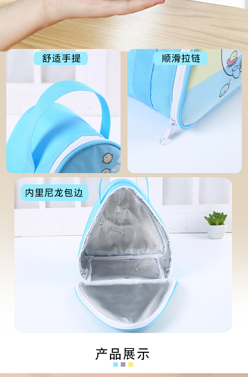 Aluminum Foil Triangular Insulated Tote Lunch Bag Picnic Thermal Lunch Box Outdoor