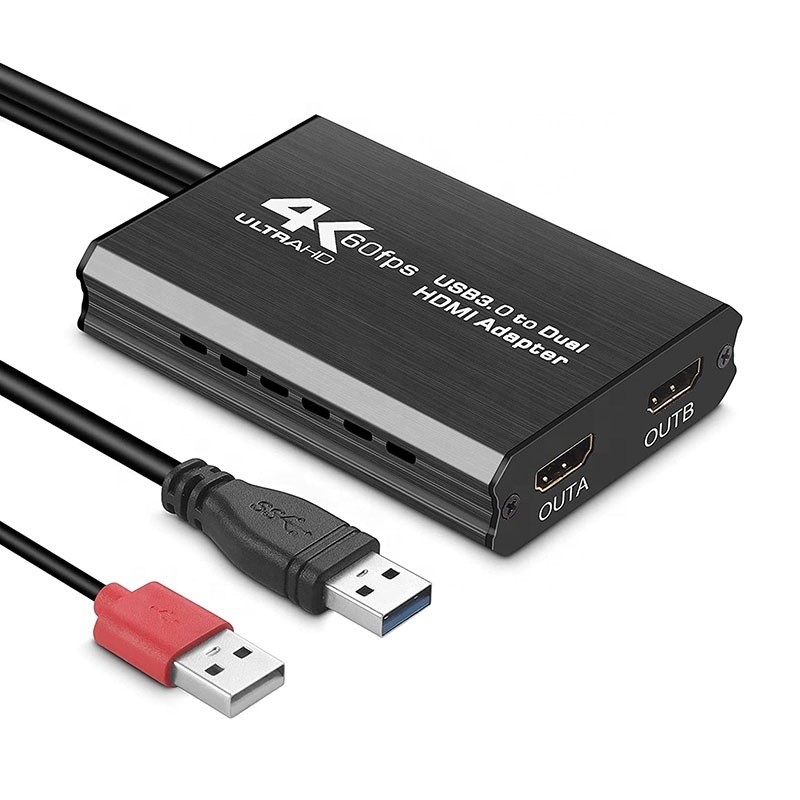 4-In-1 Docking Station with 2 Dual 4K HDMI Ports and USB-C Type-C to Dual HDMI Adapter