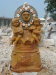White Marble Dolphin Statue Stone Garden Fountain Pool