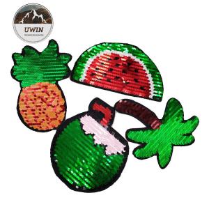 Wholesale Summer Fuirt Flip Sequin Patch Washable Sew / Iron Backing For Kids Clothing from china suppliers