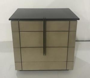 Wholesale Stone top 3-drawer brushed grey finsh wooden night stand for hotel bedroom furniture,bed side table from china suppliers