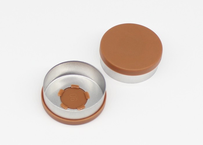 Customized Logo Flat 28 Mm Cap Strong Security Brown Color For Infusion Bottles