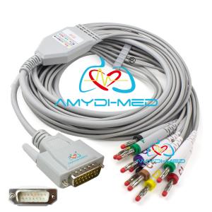 Wholesale Compatible Edan Smart Se 3 10 Lead Ekg Cable With Leadwires 15Pins With Iec Banana 4.0 from china suppliers
