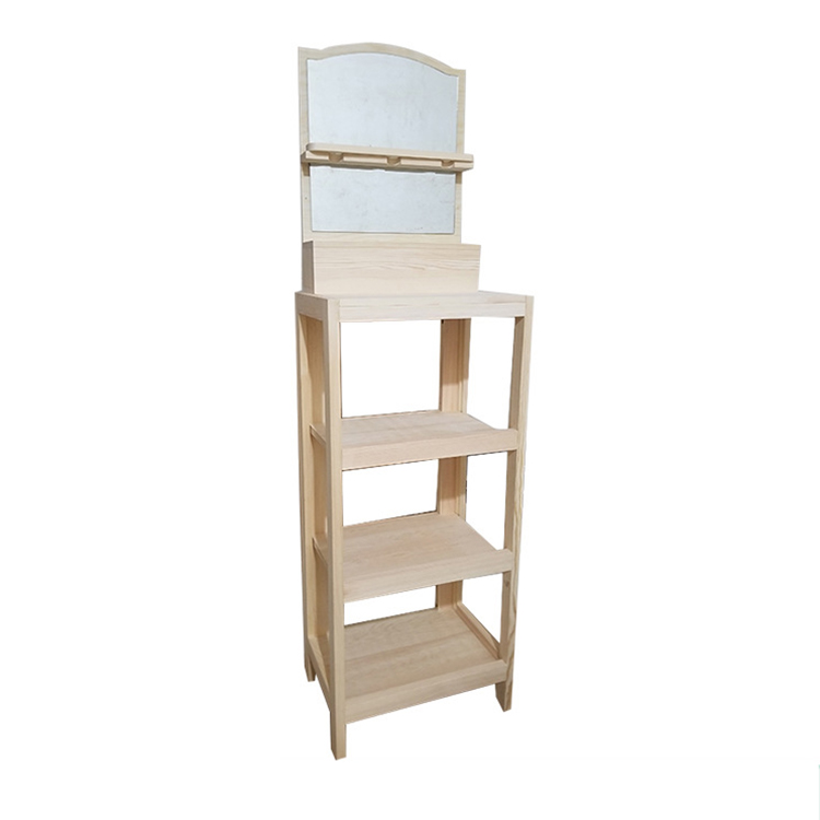 POS Wooden Display Stand Suncare Products Freestanding Retail Display For Cosmetic Store