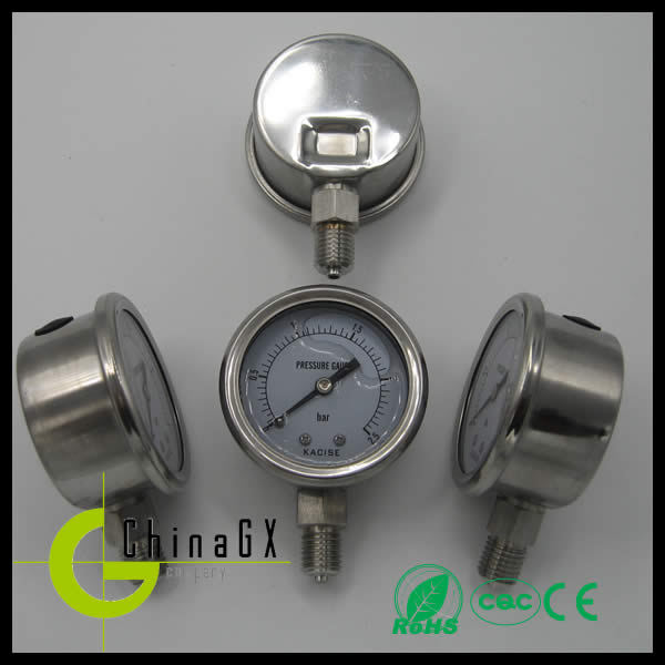 40mm To 150mm Fluid Level Meter Ss316 Pressure Gauge Corrosion Proof