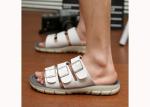 ODM Mens Casual Leather Slippers Genuine Leather Cowhide Sandals Mens Designer