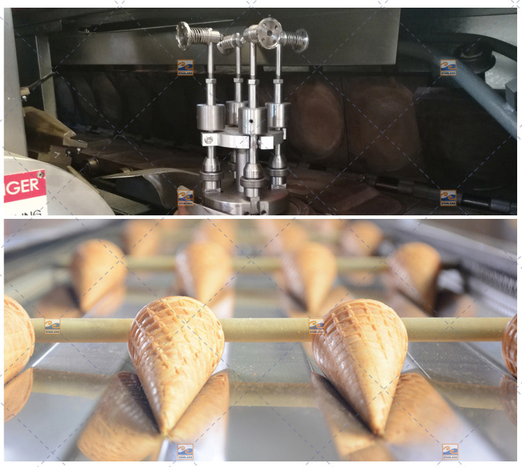 Less Gas Consumption Wafer Production Line Fully Automatic 6000 Standard Cones / Hour