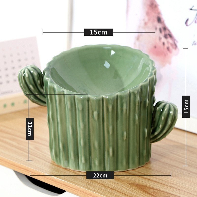 Cat Bowl Porcelain To Protect Cervical Vertebrae Cactus Dog Cat Food Bowl From Spilling Pet Drinking Bowl