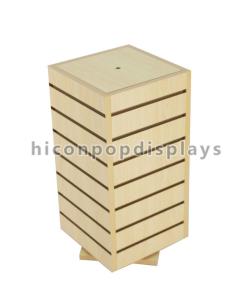 Wholesale Desktop Wood Slatwall Display Stands , Rotating Slatwall Display Tower Without Hooks from china suppliers