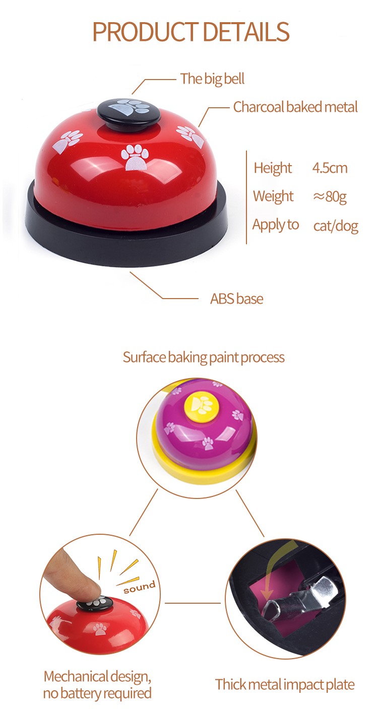 Pink Rose Ring Bell Dog Potty Training Intelligent Interactive Pet Toys