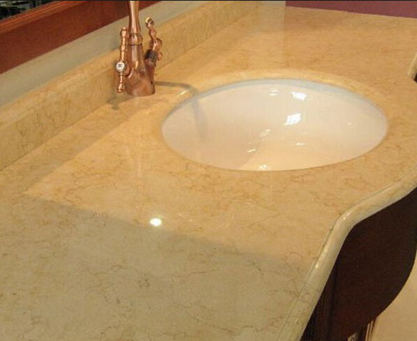 Building Materials Marble Stone Slab , Sunny Beige Marble Tile Standard Size