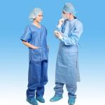 Hospital Round Neck Blue Unisex Uniform Scrub Suit Set Disposable Scrub Suit