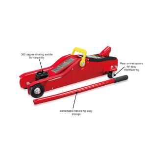 Wholesale 2 Ton Hydraulic Trolley Jack while wider frame Steel casters for longevity from china suppliers