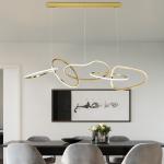 Golden Cross Ring Chandelier Luxury Hanging Lamps Modern LED Circle Ring Pendant