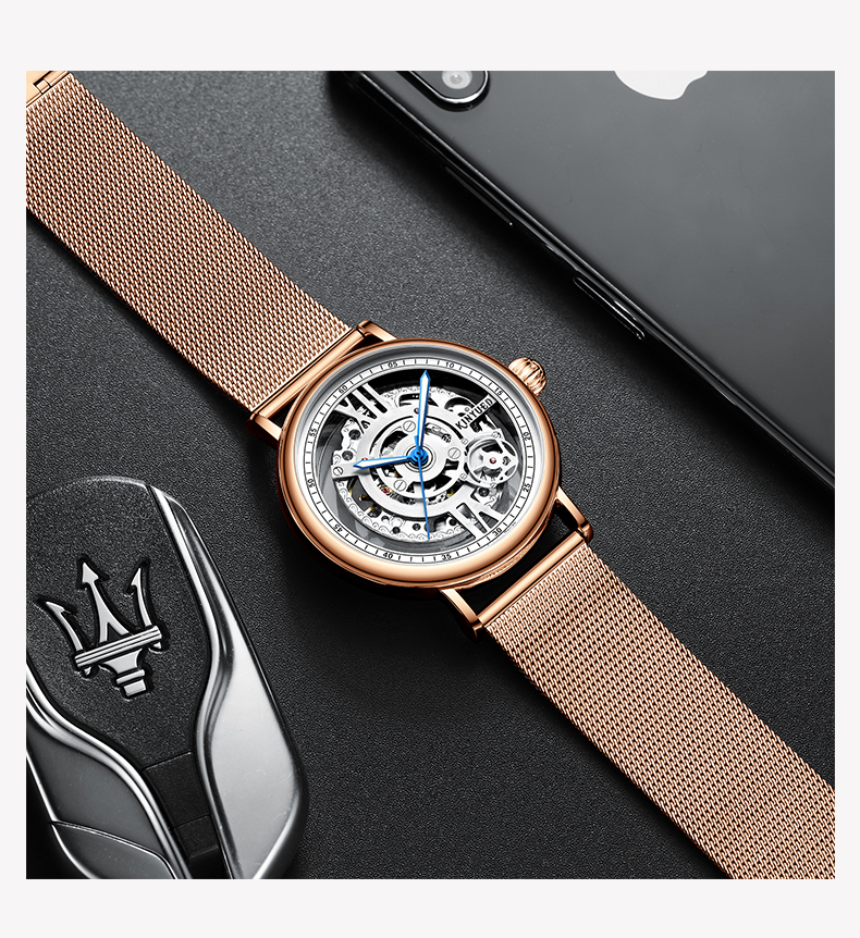 KINYUED J069 stainless steel luxury leather waterproof quartz oem brand hands wristwatches custom logo wrist mens watch