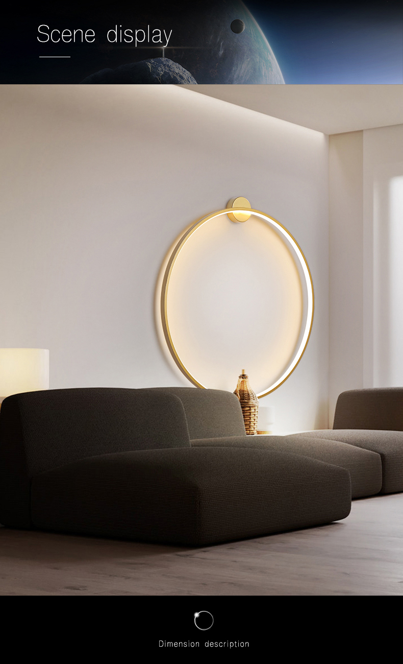 Minimalist modern background wall led wall lamp designer art living room sofa circle wall lamp(WH-OR-232)