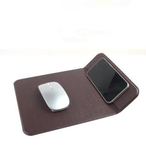 Wholesale Waterproof Reusable Brown Leather Mouse Pad , 10W Personalised Leather Mouse Mat from china suppliers
