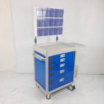Cold Steel Columns Anesthesia Supply Cart Abs Drawers Medication Storage With