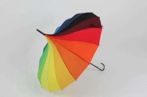 Wholesale Tower Shape Rainbow Coloured Umbrella , Big Rainbow Outdoor Umbrella 14 Ribs from china suppliers