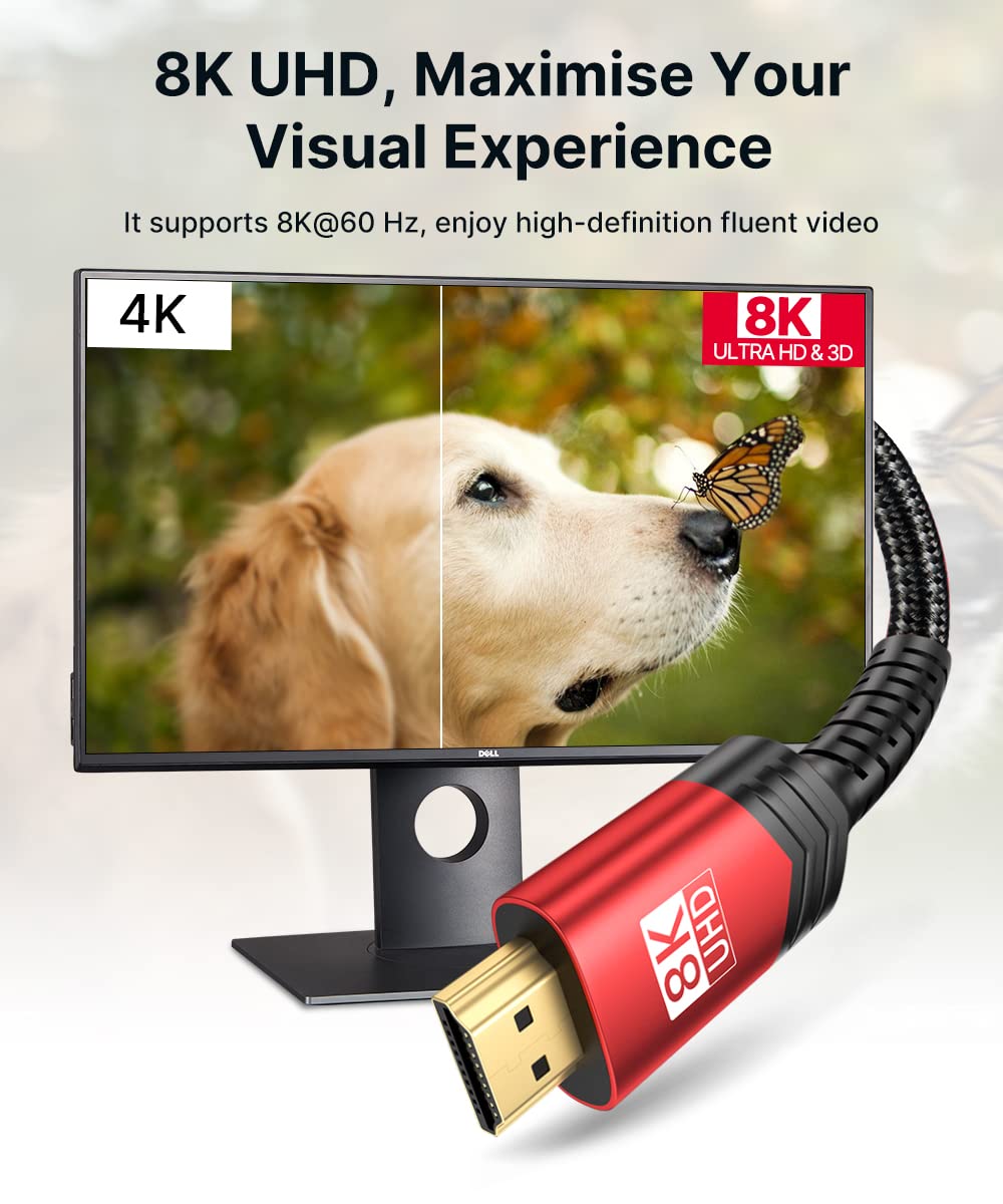 High Speed HDMI Video Audio Cable 4K 120Hz 8K 60Hz with Bare Copper Wire Core Material
