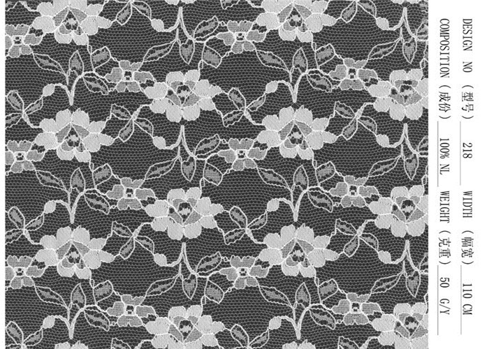Classic White Cotton Lace Fabric , Wide Cotton Lace Trim For Home Textile