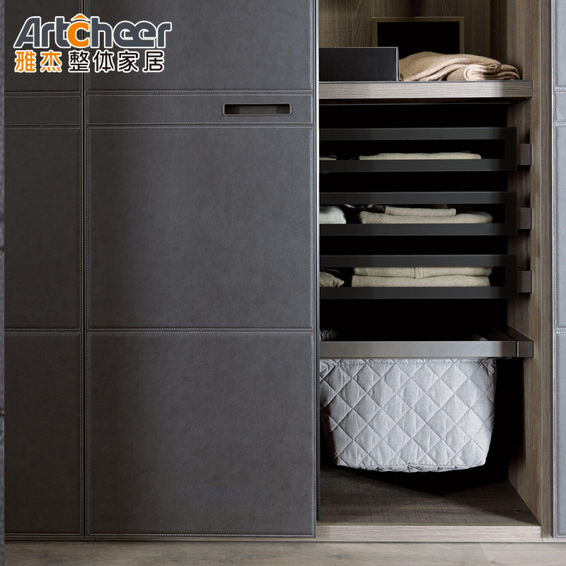 Midcentury Sliding Door Bedroom Walk In Wardrobe With PANEL Wood Style
