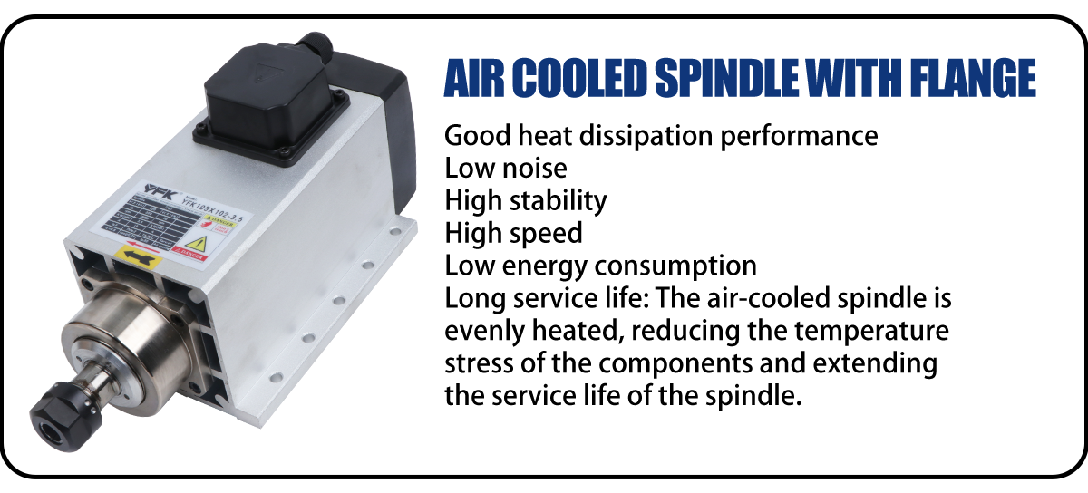 3.5KW CNC Milling Air Cooling Spindle Motor Kit with 4.0KW Inverter YFK and 220V/380V