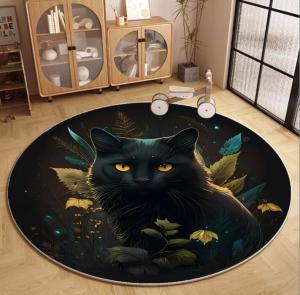 Wholesale Polyester Fiber Round Cat Pattern Living Room Floor Carpets 120*180cm from china suppliers