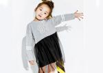 Latest Kids Girls Clothes Number Printing Mesh Stitching Girls Winter Dresses