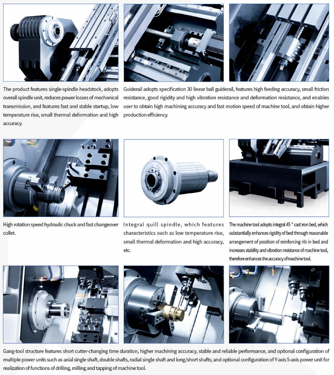 Small Parts Machining CNC Lathe Machine HTC16-6 Sleeve Spindle Gang tool Slant Bed CNC Lathe
