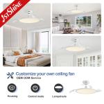 Eye Protection 42" LED Ceiling Fan with Hidden Blades and Metal Acrylic Material