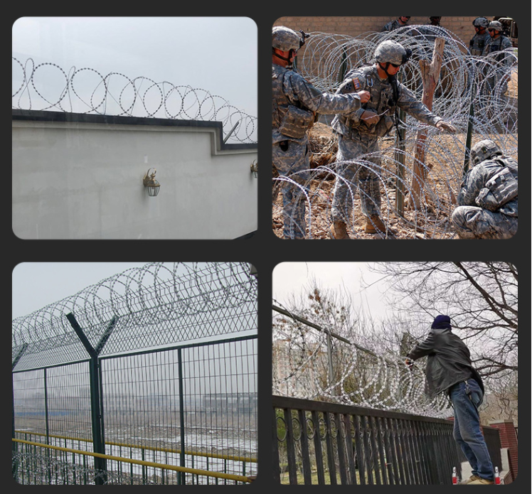 Economical Custom Design Concertina Price Anti Climb Blade Barbed Wire Prison Razor Barbed Wire