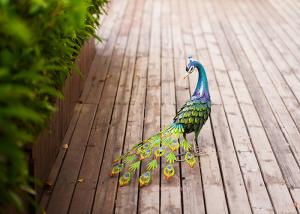 Wholesale Colorful Animal Peacock Metal Garden Ornament Artistic Weatherproof from china suppliers