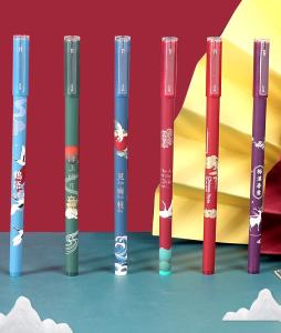 Wholesale Chinese Style Colorful Signature Pen Set Plastic Gel Pen With Folding Fan Bookmark from china suppliers