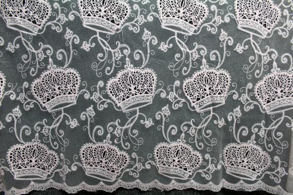 Apparel Accessories Mesh based Crown Style Embroidery Lace Fabric Crown in