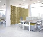 Pet Acoustic Colored Office Desk Divider Screens Eco Friendly