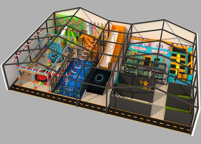 Jumping Zone Themed Outdoor Trampoline Playground Park Skypods