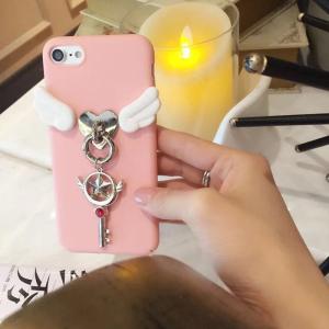 Wholesale Soft TPU 3D Angel Wings Love Metal Buckle the Key Strap Back Cover Cell Phone Case For iPhone 7 6s Plus from china suppliers
