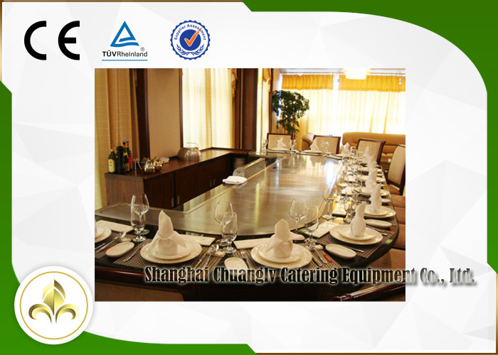 Custom Gas / Electric Teppanyaki Grill Built In Electrostatic Fume Purifier