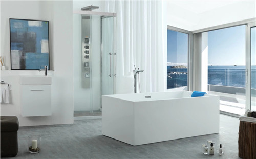 280/220L Capacity Pure White Acrylic Bathtub , Anti Rust Acrylic Freestanding Bathtub