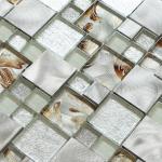 Silver white glass mix metal mosaic tile pefert for hotel decoration