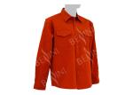 Men's 65%Polyester 35%Cotton Twill Orange Work Shirt Long Sleeve