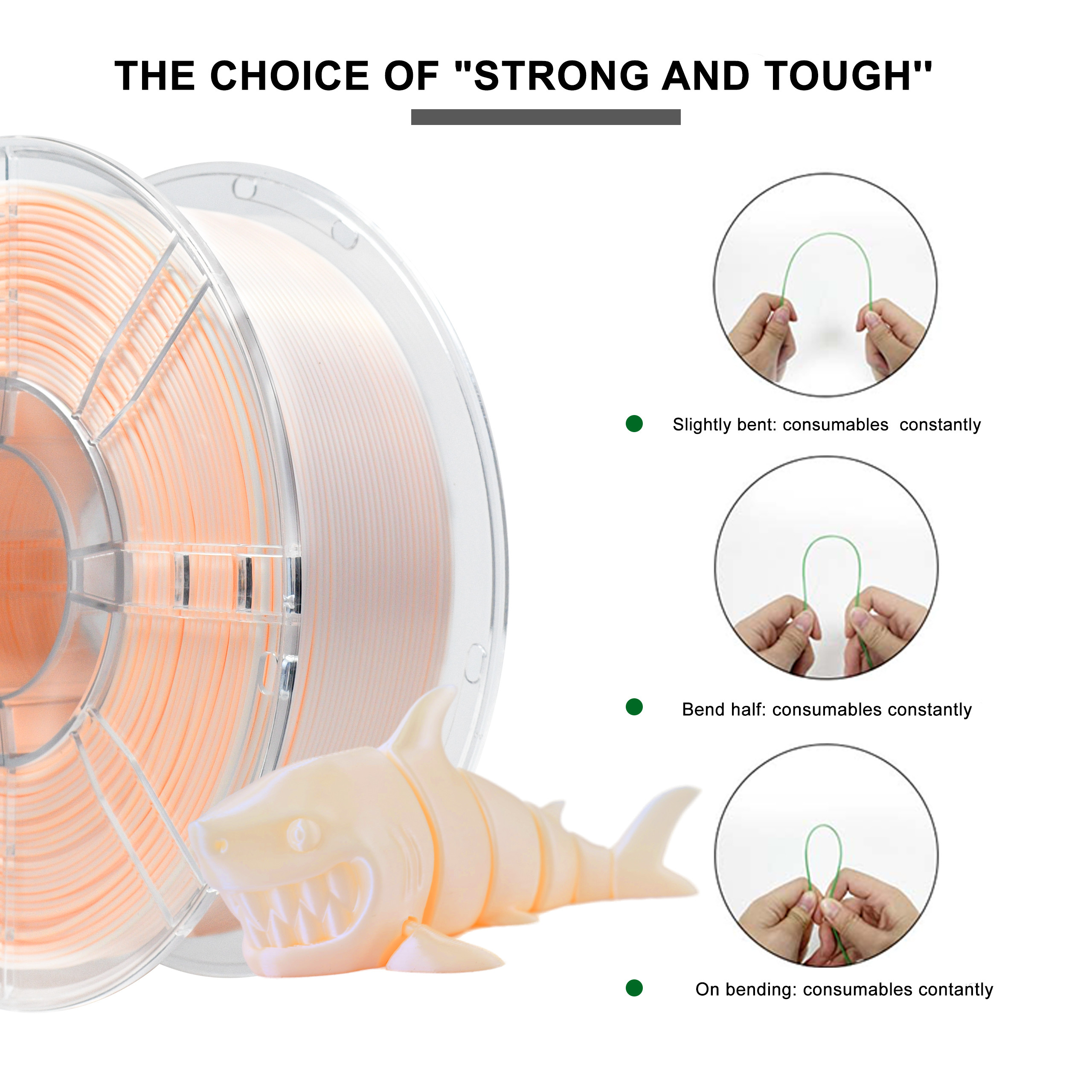 iBOSS PLA+ Filament Gradient Orange White 1kg 3d Printing Filament