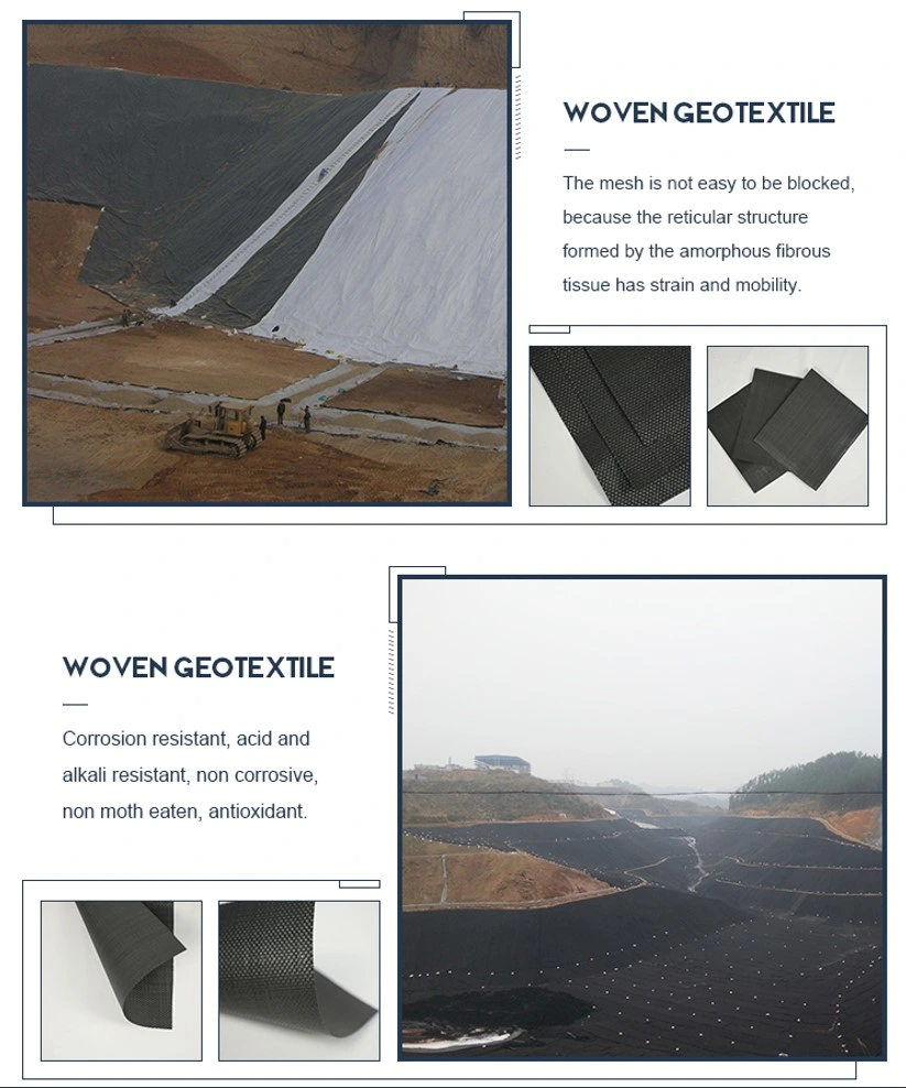 Certified Woven Fabric Stabilization PP Woven Geotextile for Soil Reinforcement