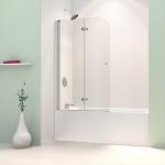Frameless Tempered Glass Shower Screen Polished Chrome For Bathtub