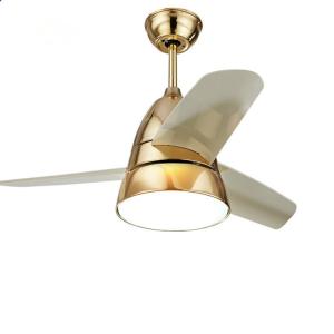 Wholesale Golden Color Metal Flush Mount Ceiling Fan Light With Plastic Three Blade from china suppliers