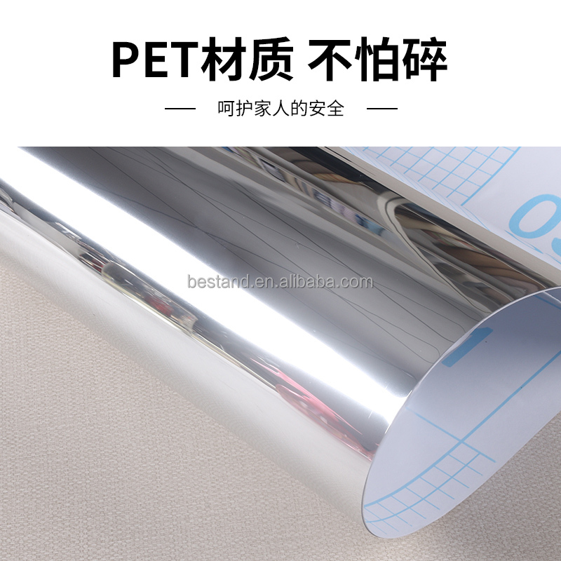 Reflective Peel Removable Mirror Adhesive Wallpaper Self Stick Window Film